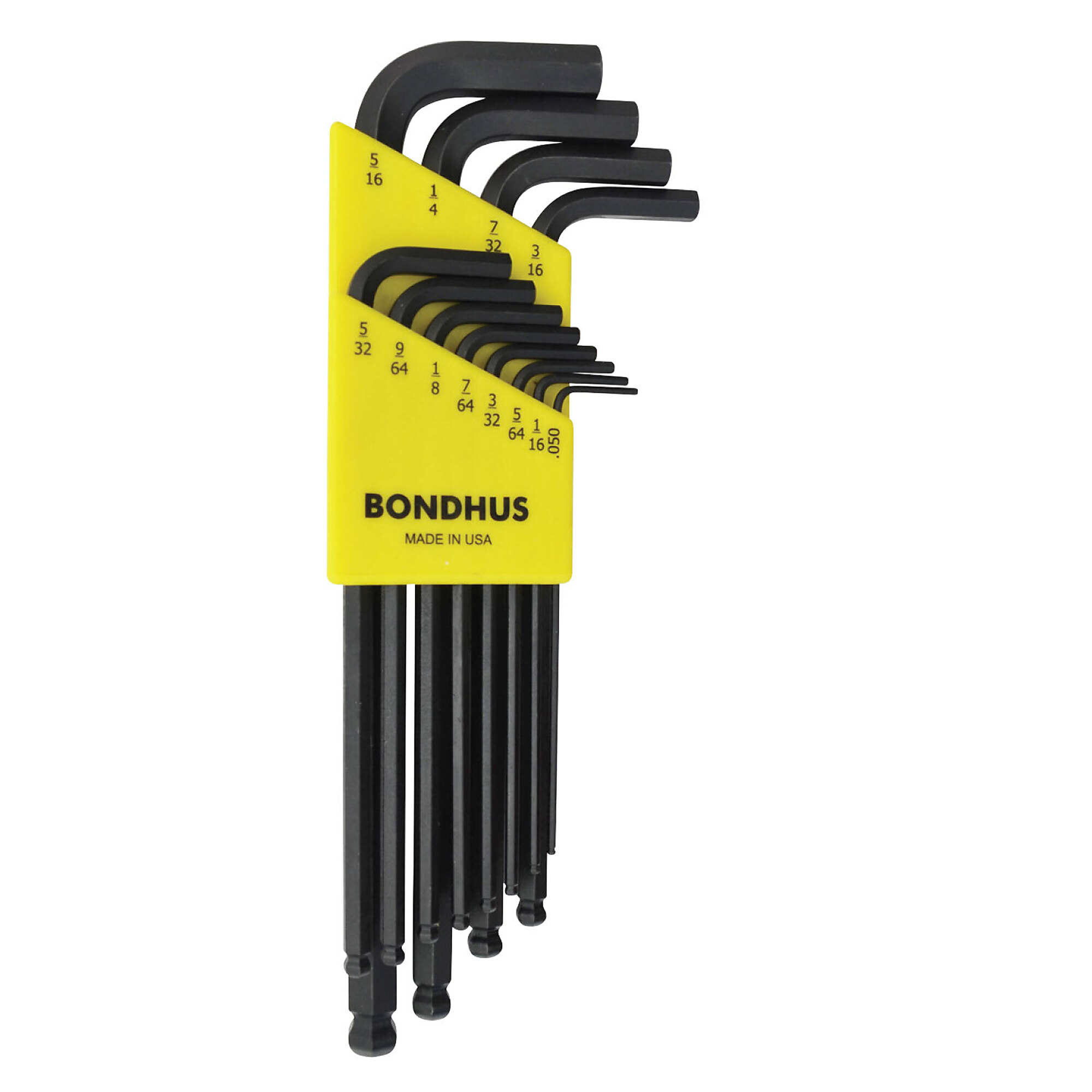 Bondhus Ball End L-wrench Set of 12, .050-5/16", Model 10936